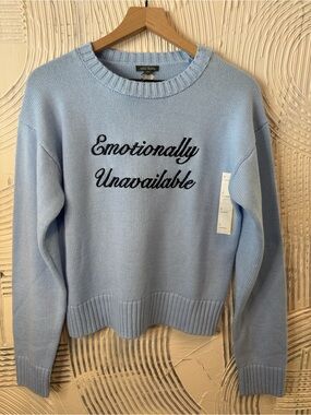 wild fable Light Blue 'Emotionally Unavailable' Crewneck Sweater N0432